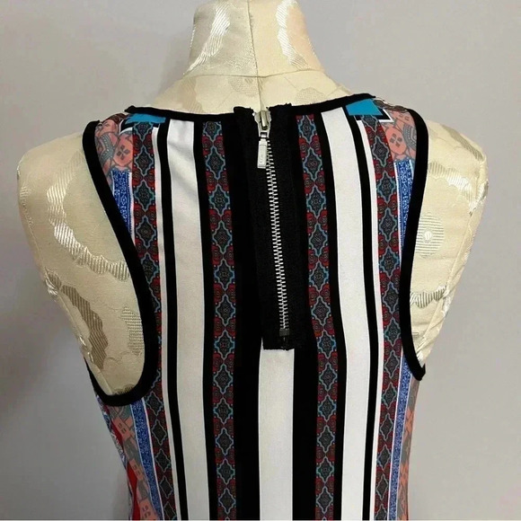 BISOU BISOU Multicolored Multi Dress Women Size 6 Patterned Zippered - Picture 7 of 7